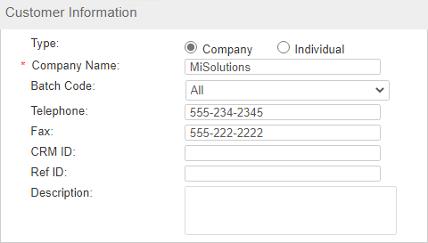 Creating a Customer